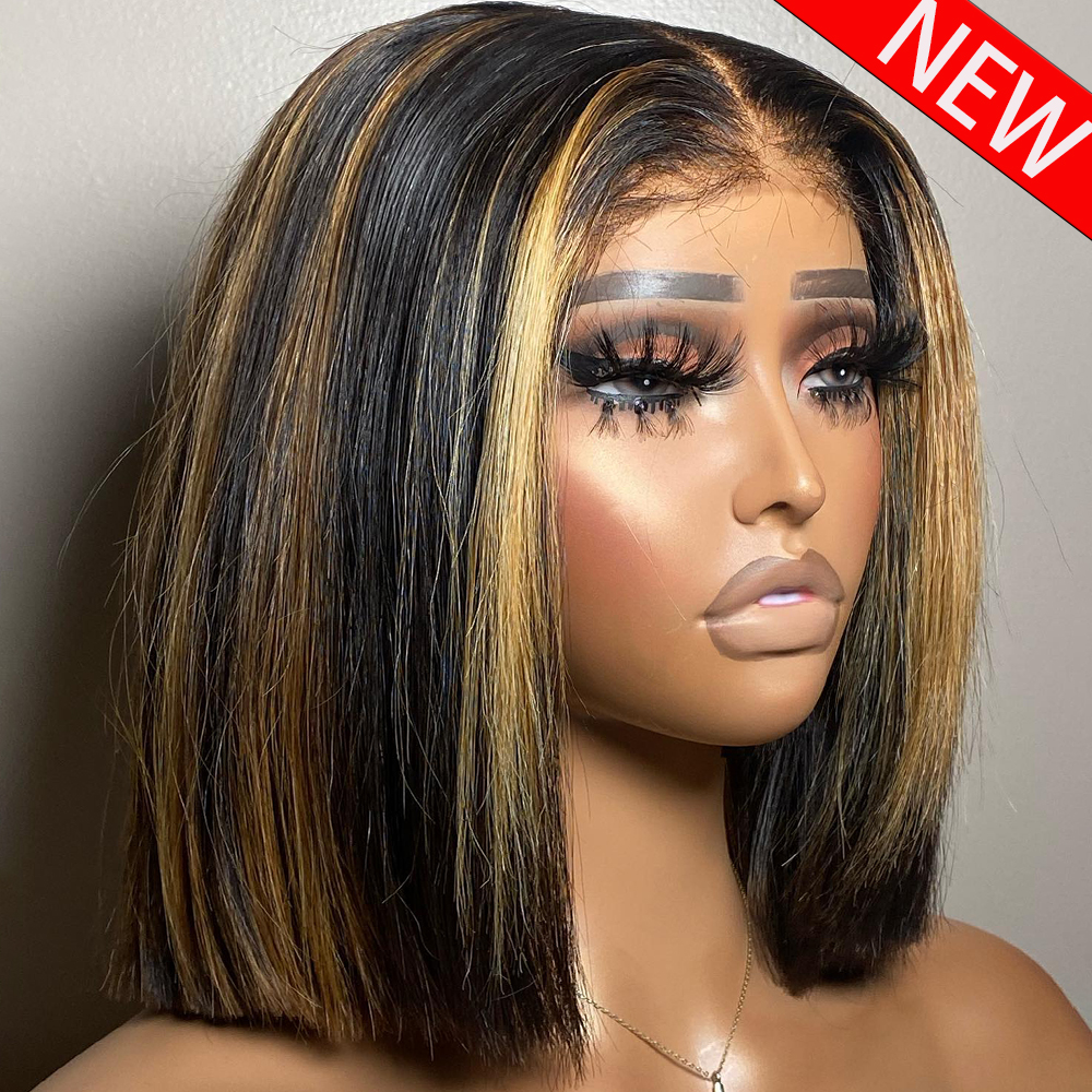 Women'S Shoes Bobs - 100% Human Hair Wig Highlight Brown