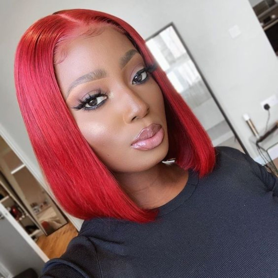 Women'S Shoes Bobs - 13x4 Short Bob Wig Hot Red
