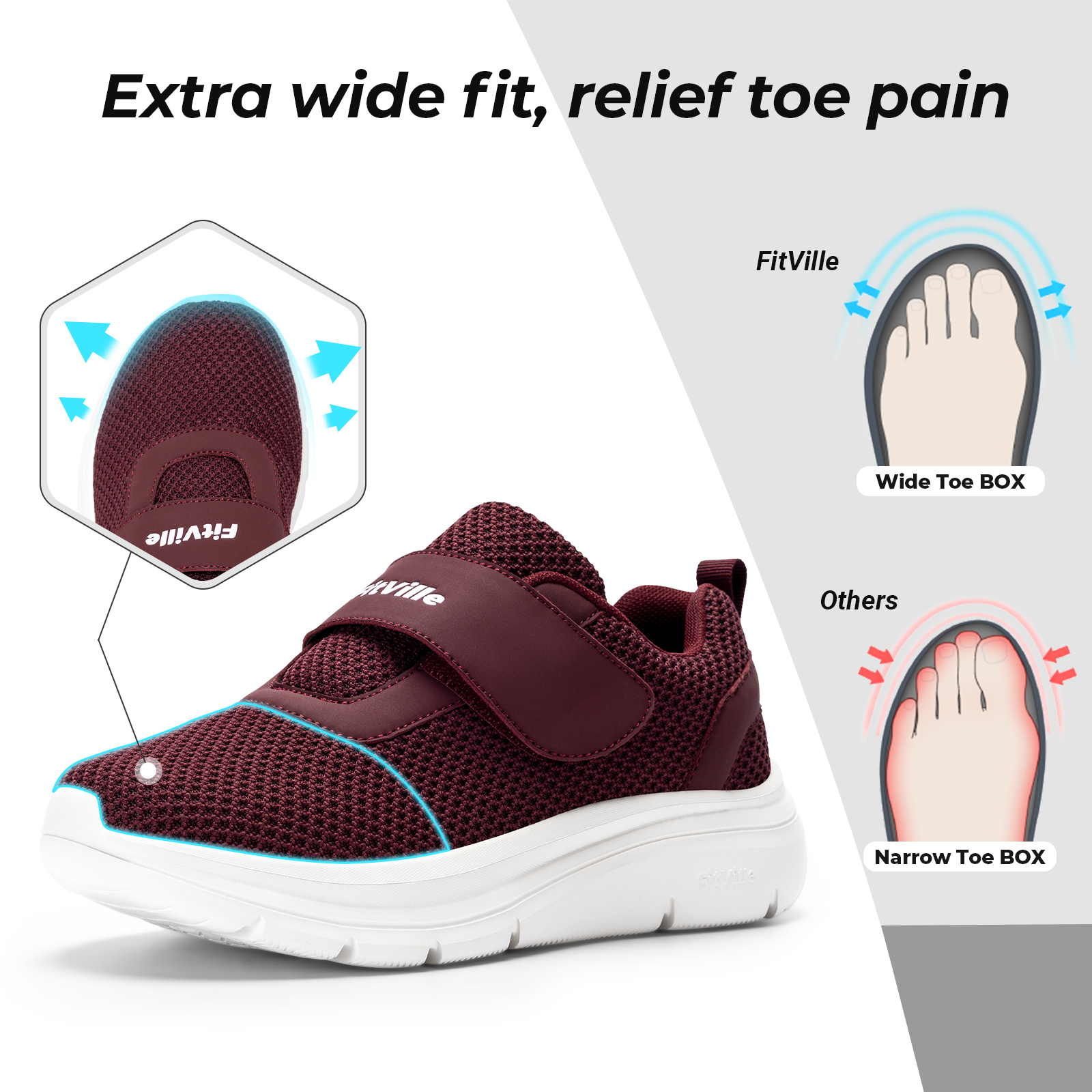 FitVille Women's Shoes Wide Di - Women'S Shoes Extra Wide recensie en prijs