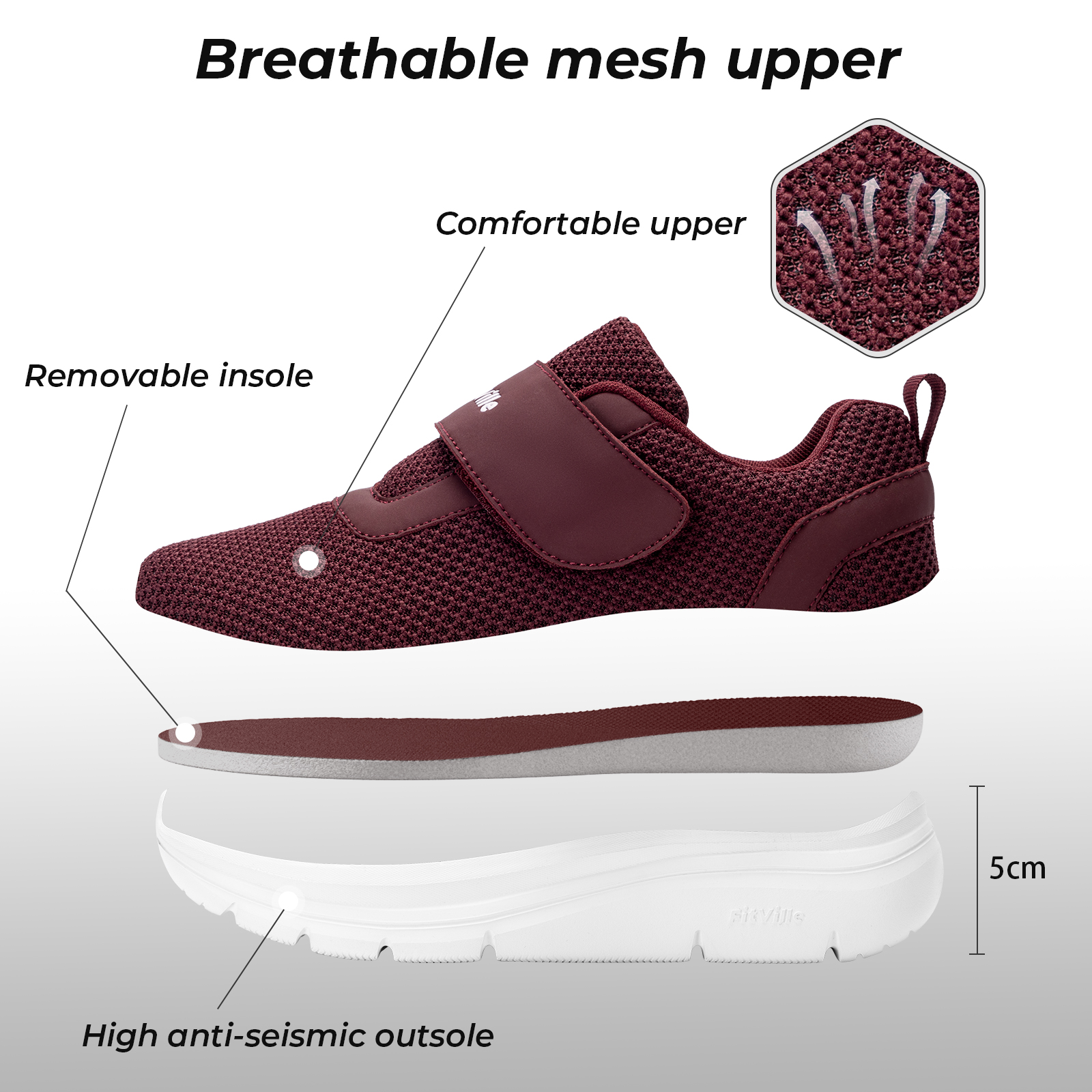 FitVille Women's Shoes Wide Di - Women'S Shoes Extra Wide recensie en prijs
