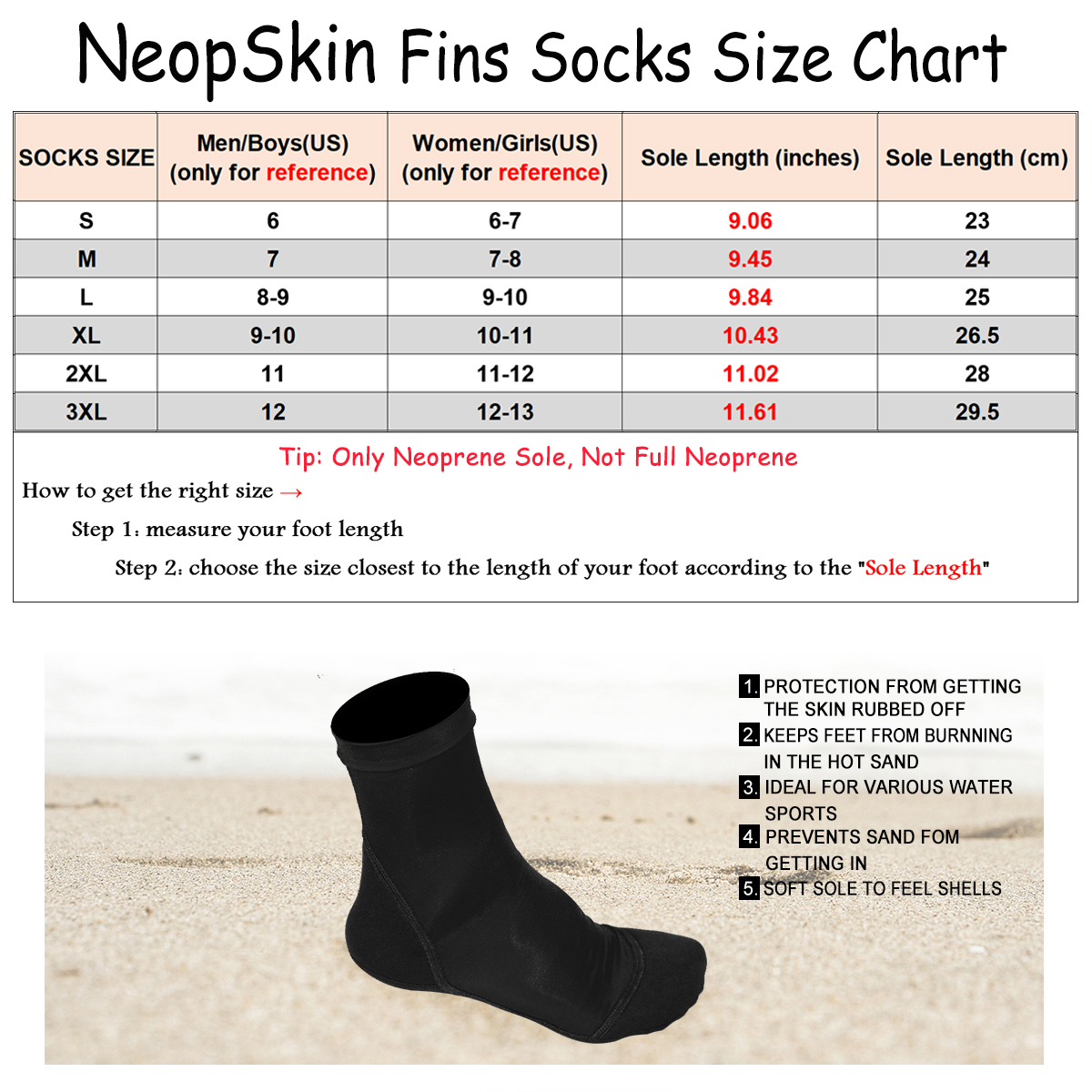 Neoprene Fin Socks for Sand Be - Women'S Shoes For Neuropathy recensie en prijs
