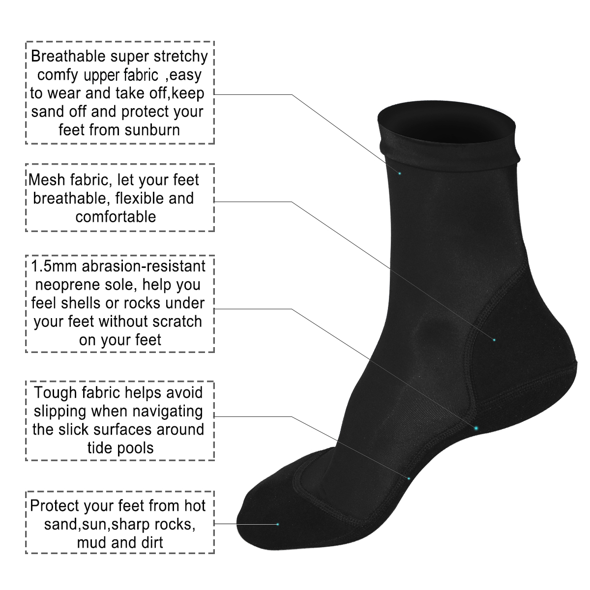Neoprene Fin Socks for Sand Be - Women'S Shoes For Neuropathy recensie en prijs