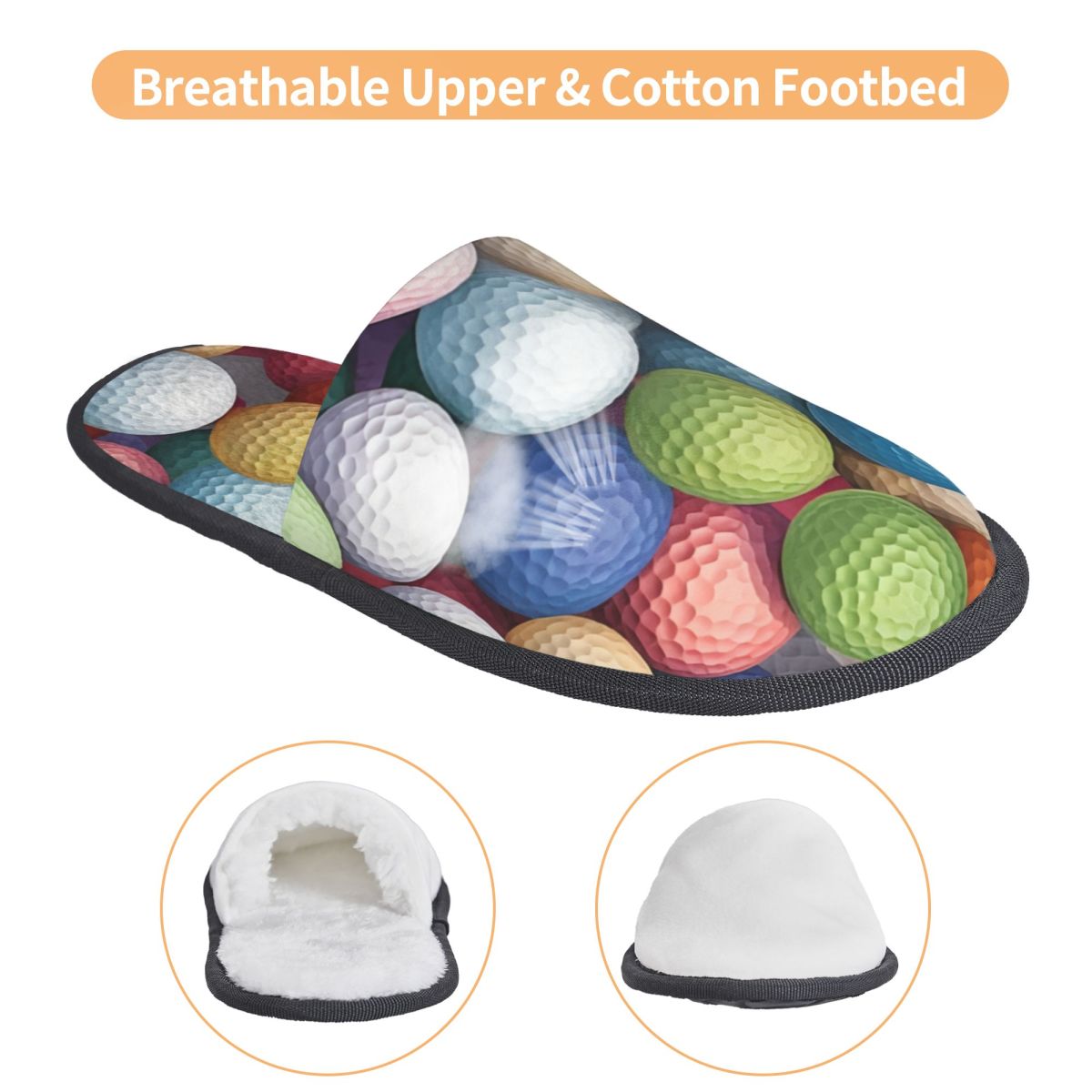 Pastel Golf Balls Pattern Hous - Fluffy Fur Slipper recensie en prijs