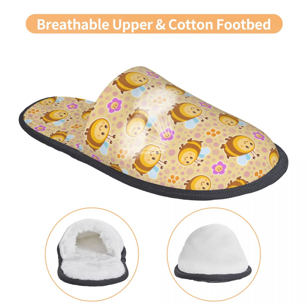 Cute Bee Flower Pattern House  - Fluffy Fur Slipper recensie en prijs