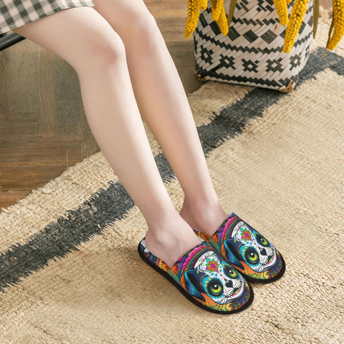 Custom Women Mexican Floral Sk - Fluffy Fur Slipper recensie en prijs