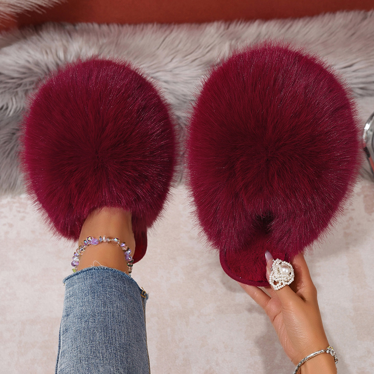 Women Indoor Slippers  Autumn  - Fluffy Fur Slipper recensie en prijs